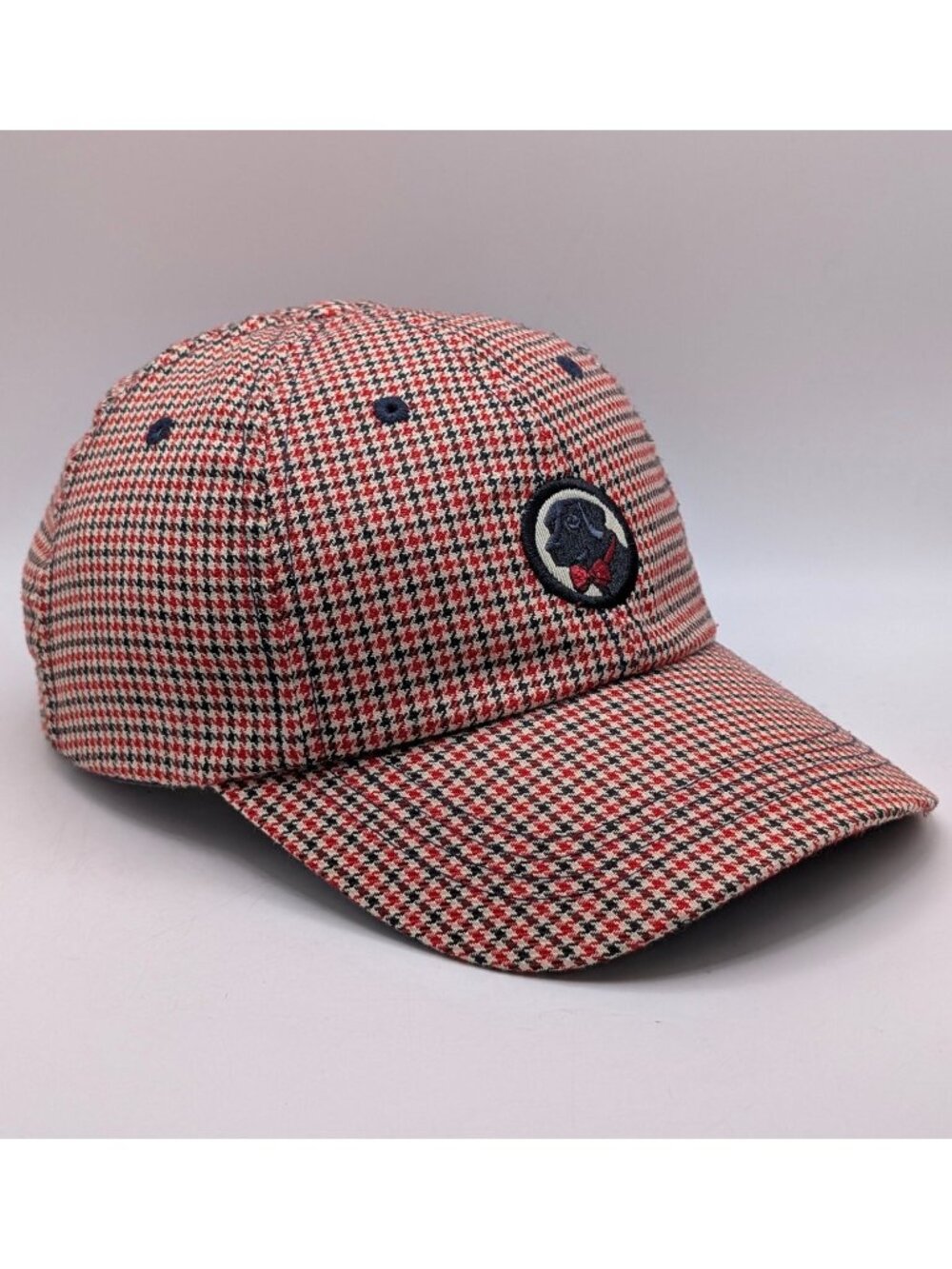 Southern Proper Black Lab Dog Plaid Adjustable Strap Back Cap Hat Houndstooth